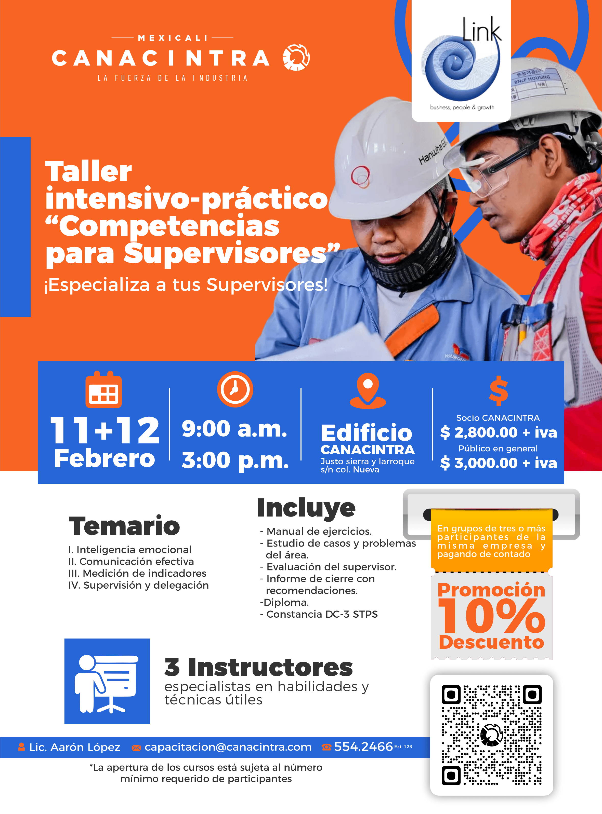 Taller intensivo-práctico “Competencias para Supervisores” ¡Especializa a tus Supervisores!