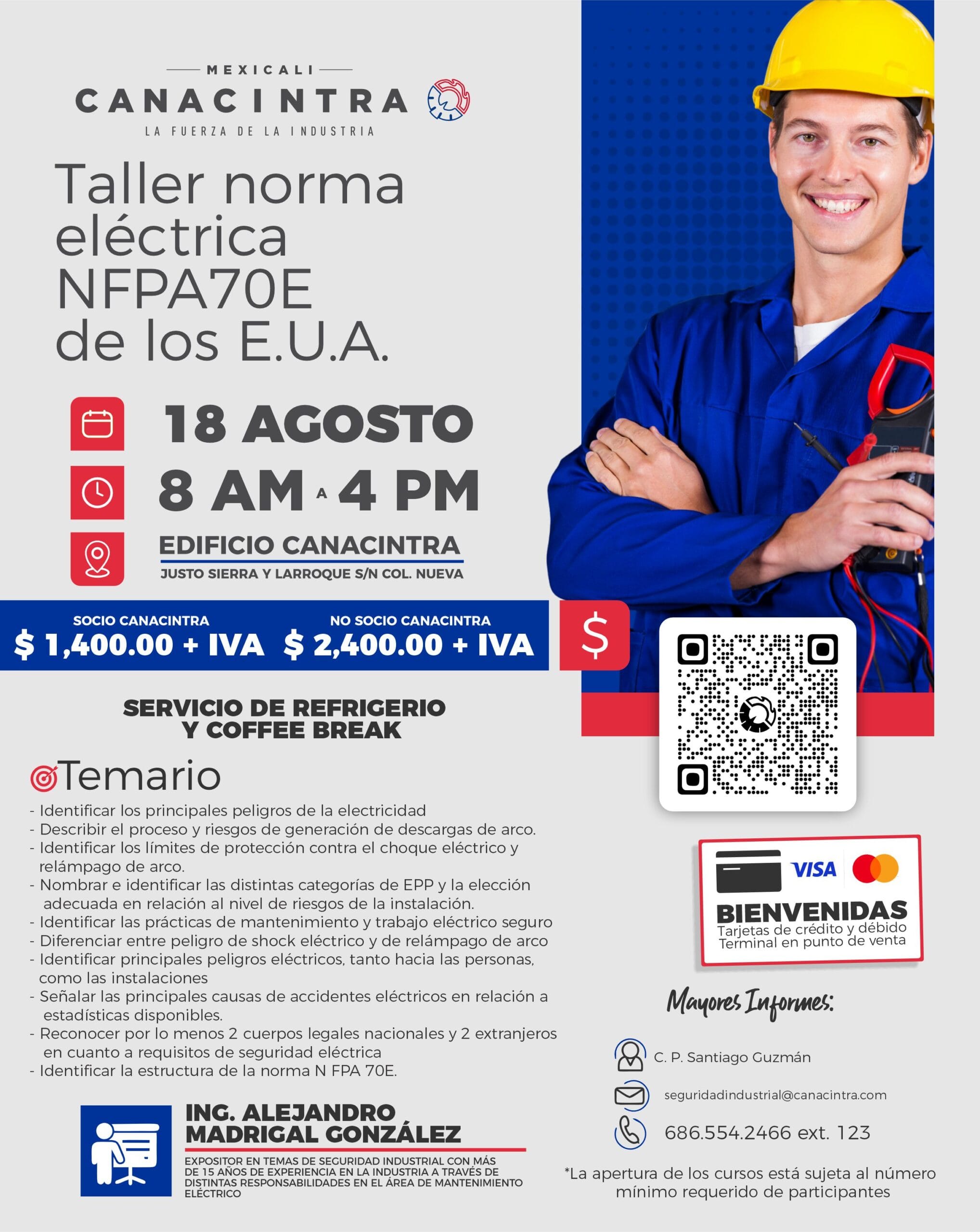 Taller norma eléctrica NFPA70E de los E.U.A.