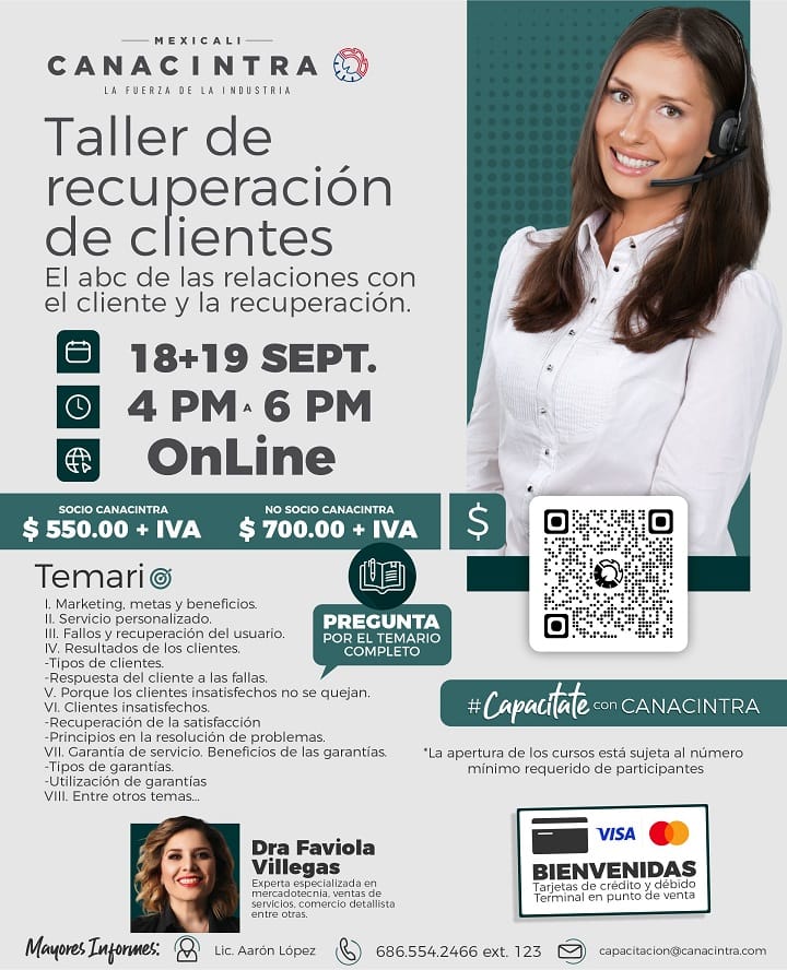 Taller de recuperación de clientes “El abc de las relaciones con el cliente y la recuperación”