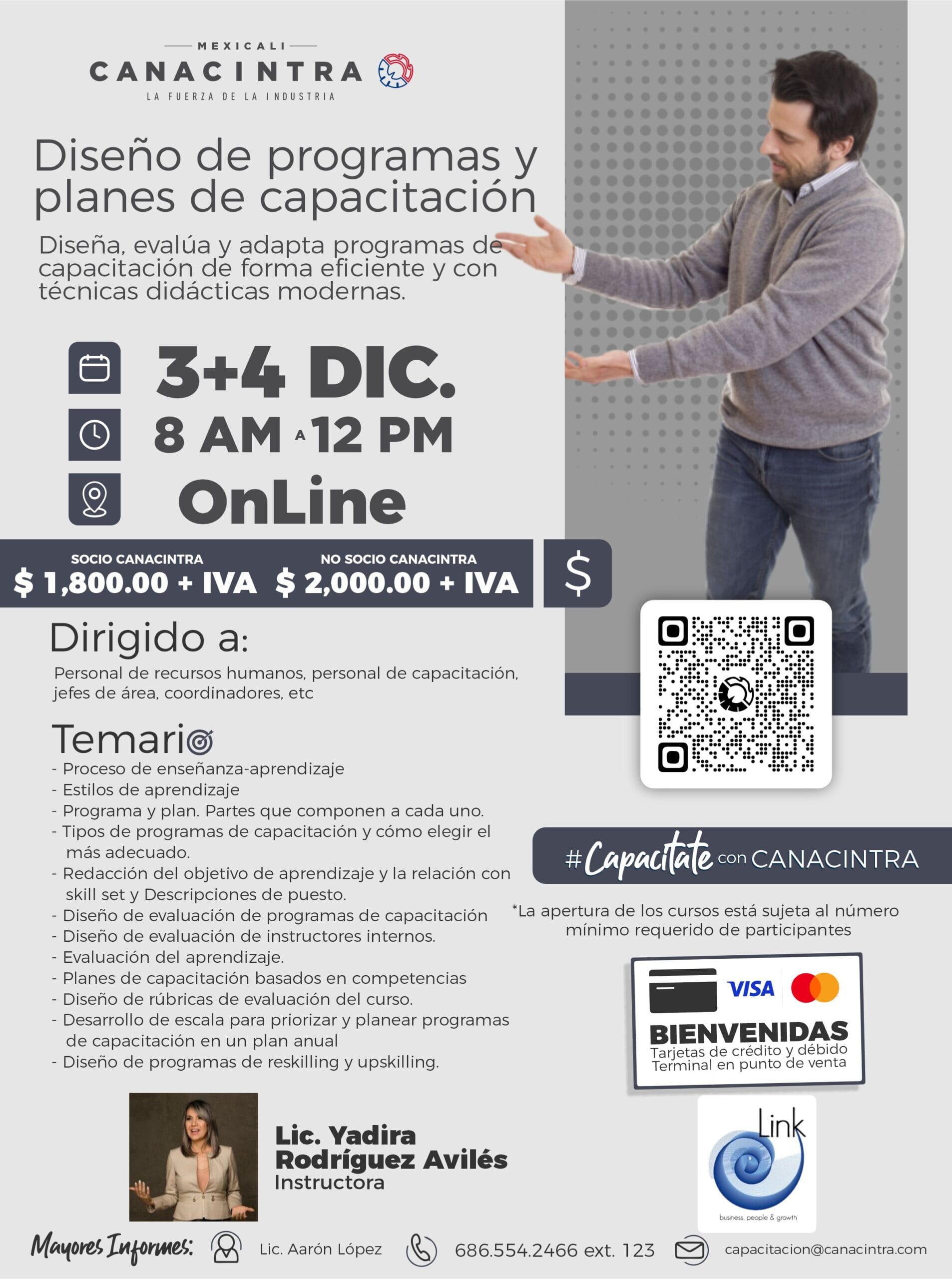 Diseño de programas y planes de capacitación, Diseña, evalúa y adapta programas de capacitación de forma eficiente y con técnicas didácticas modernas.