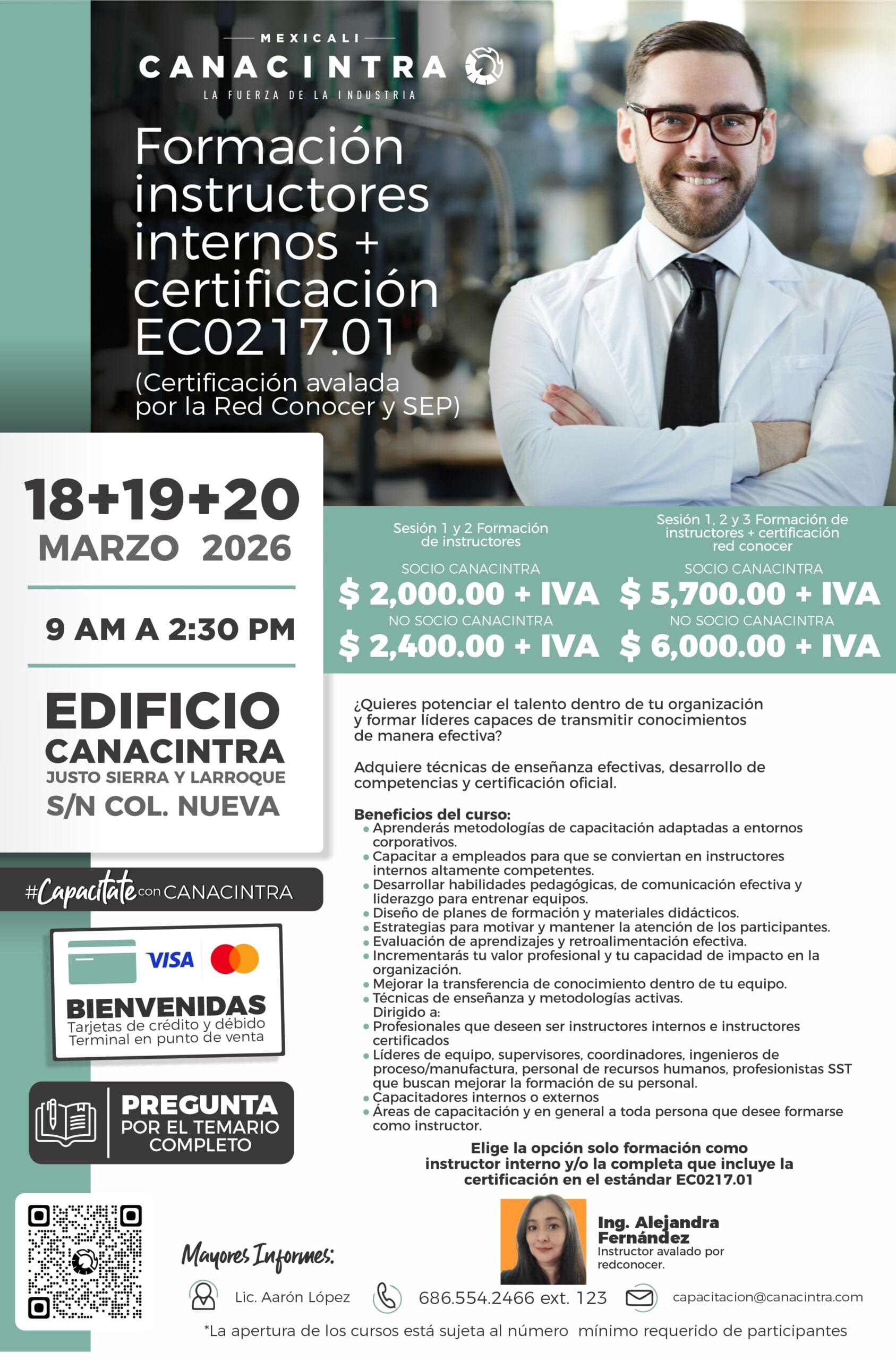 Formación instructores internos + certificación EC0217.01 (Certificación avalada por la Red Conocer y SEP)